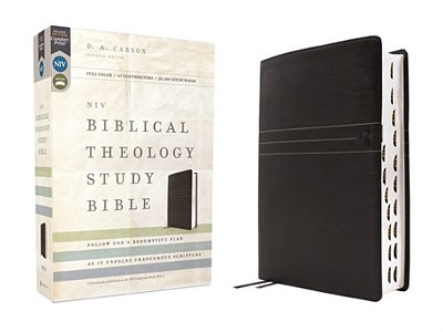 Niv, Biblical Theology Study Bible (Trace The Themes Of Scripture), Leathersoft, Black, Thumb Indexed, Comfort Print: Follow God's Redemptive Plan As-..
