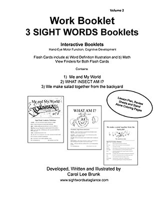 Work Booklet 3 Sight Word Booklets Me And My World, What Insect Am I? And We Make Salad Together From The Backyard: Me And My World, What Insect Am I?-..