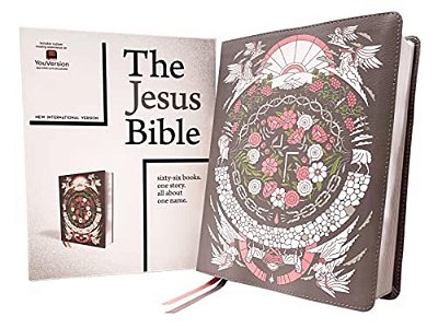 The Jesus Bible Artist Edition, Niv, Leathersoft, Gray Floral, Comfort Print-..