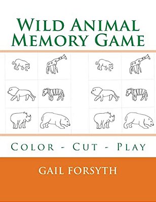 Wild Animal Memory Game: Color - Cut - Play-..
