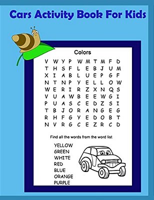 Cars Activity Book For Kids: Activity Book For Kids In Cars Theme. Fun With Coloring Pages, Count The Number, Match The Picture, Drawing Using Grid-..