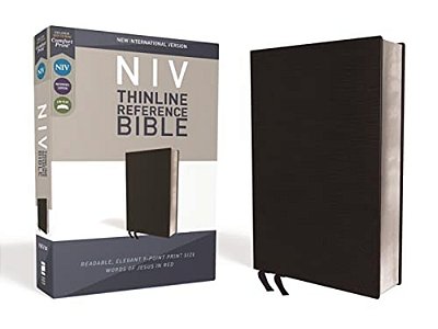 Niv, Thinline Reference Bible, Bonded Leather, Black, Red Letter Edition, Comfort Print-..