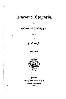 Italienische Dichter Seit Der Mitte Des 18Ten Jahrhunderts-..