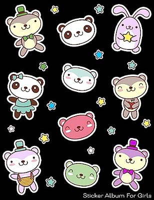 Sticker Album For Girls: 100 Plus Pages For Permanent Sticker Collection, Activity Book For Girls, Black - 8.5 By 11-..