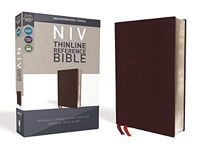 Niv, Thinline Reference Bible, Bonded Leather, Burgundy, Red Letter Edition, Comfort Print-..
