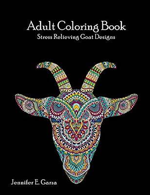 Goats Adult Coloring Book: Stress Relieving Goat Designs-..