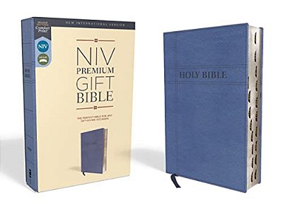 Niv, Premium Gift Bible, Leathersoft, Navy, Red Letter Edition, Indexed, Comfort Print-..