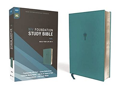 Niv, Foundation Study Bible, Leathersoft, Teal, Red Letter-..