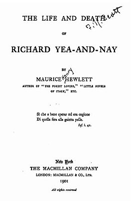 The Life And Death Of Richard Yea-And-nay-..
