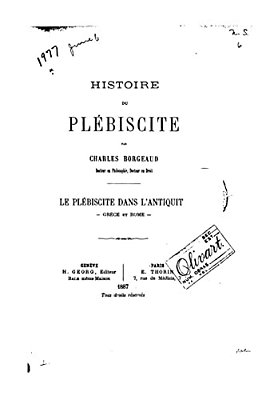 Histoire Du Plébiscite-..
