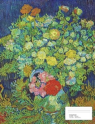 Vintage Flower Painting On Blue-..