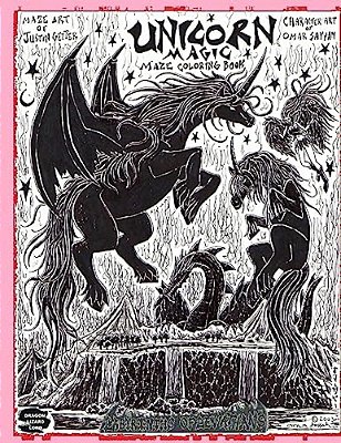 Unicorn Magic: Maze Coloring Book-..