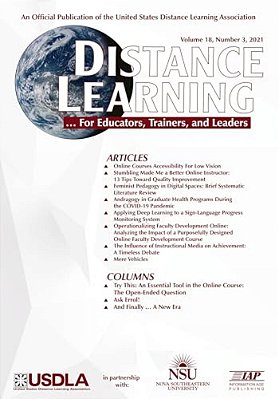 Distance Learning Vol 18 Issue 3-..