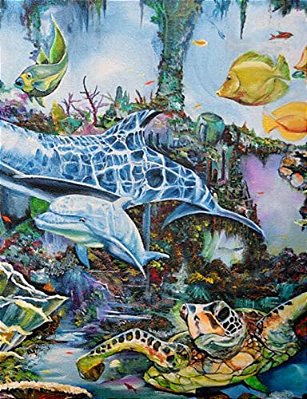 Under The Sea: Fishes, Turtle, Seaweed, Artwork, Painting, Story Book,-..