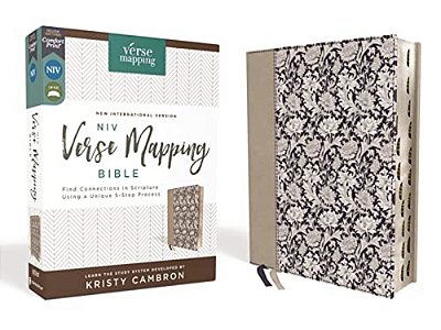 Niv, Verse Mapping Bible, Leathersoft, Navy Floral, Thumb Indexed, Comfort Print: Find Connections In Scripture Using A Unique 5-Step Process-..