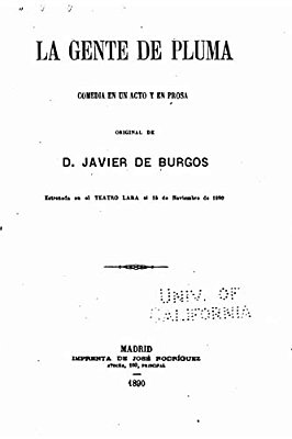 La Gente De Pluma, Comedia En Un Acto Y En Prosa-..