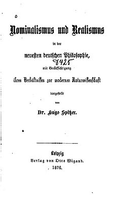 Nominalismus Und Realismus In Der Neuesten Deutschen Philosophie-..
