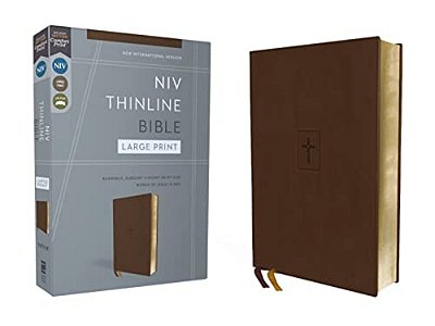 Niv, Thinline Bible, Large Print, Leathersoft, Brown, Red Letter, Comfort Print-..