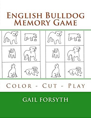 English Bulldog Memory Game: Color - Cut - Play-..