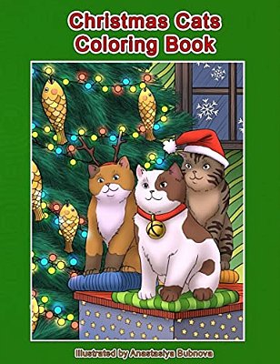 Christmas Cats Coloring Book: Cats And Kittens Holiday Coloring Book For Adults-..