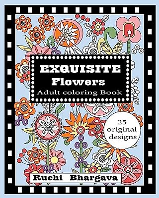 Exquisite Flowers - Adult Coloring Book-..