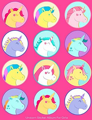 Unicorn Sticker Album For Girls: 100 Plus Pages For Permanent Sticker Collection, Activity Book For Girls, Pink - 8.5 By 11-..