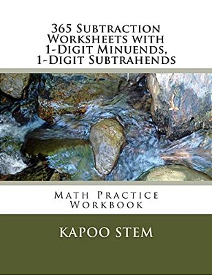 365 Subtraction Worksheets With 1-Digit Minuends, 1-Digit Subtrahends: Math Practice Workbook-..