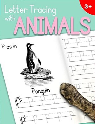 Letter Tracing With Animals: Learn The Alphabet - Handwriting Practice Workbook For Children In Preschool And Kindergarten - Mint-Pink Cover-..