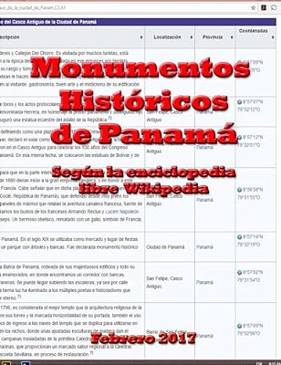 2017-02 Monumentos Históricos De Panamá: Según La Enciclopedia Libre Wikipedia-..