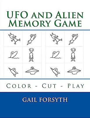 Ufo And Alien Memory Game: Color - Cut - Play-..