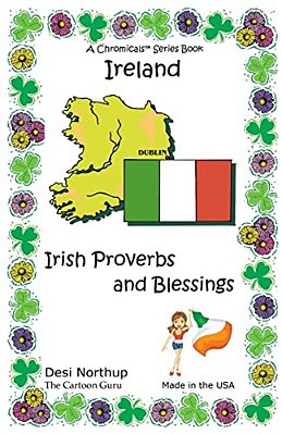 Ireland: Quotes, Jokes And Cartoons With Irish Proverbs And Blessings In Black And White-..