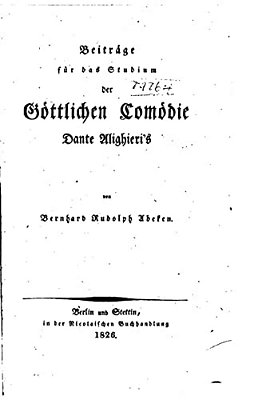 Beiträge Für Das Studium Der Göttlichen Comödie Dante Alighieri's-..