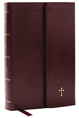 Nkjv Compact Paragraph-Style Bible W/43,000 Cross References, Burgundy Leatherflex W/Magnetic Flap, Red Letter, Comfort Print: Holy Bible, New King-..