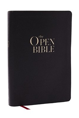 The Open Bible: Read And Discover The Bible For Yourself (Nkjv, Black Leathersoft, Red Letter, Comfort Print, Thumb Indexed)-..