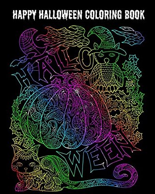 Happy Halloween Coloring Book: Halloween Books, Stress Relief Coloring Book, Halloween Drawings!-..