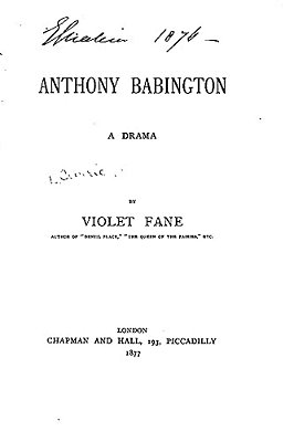 Anthony Babington, A Drama-..