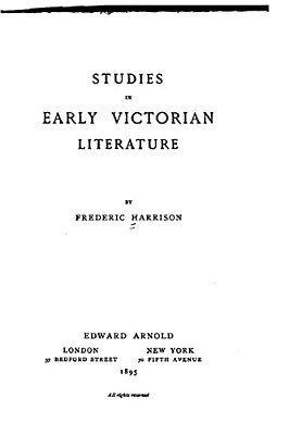 Studies In Early Victorian Literature-..
