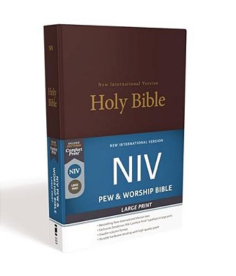 Niv, Pew And Worship Bible, Large Print, Hardcover, Burgundy-..