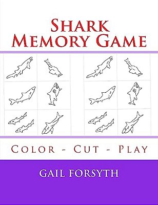 Shark Memory Game: Color - Cut - Play-..