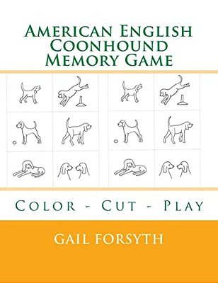 American English Coonhound Memory Game: Color - Cut - Play-..