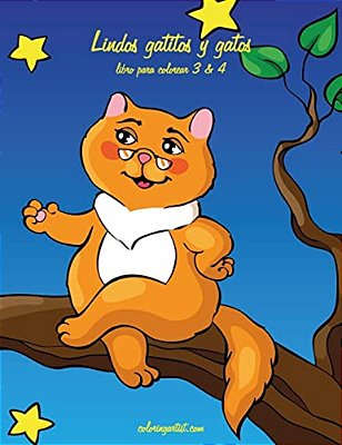Lindos Gatitos Y Gatos Libro Para Colorear 3 & 4-..
