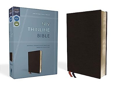 Niv, Thinline Bible, Bonded Leather, Black, Red Letter Edition-..