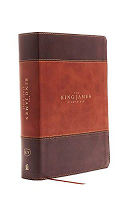 The King James Study Bible, Imitation Leather, Brown, Indexed, Full-Color Edition-..