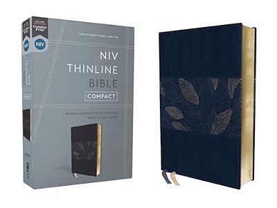 Niv, Thinline Bible, Compact, Leathersoft, Blue Floral, Red Letter, Comfort Print-..