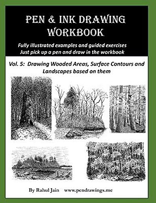 Pen And Ink Drawing Workbook Vol 5: Learn To Draw Pleasing Pen & Ink Landscapes-..