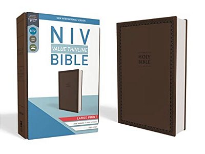 Niv, Value Thinline Bible, Large Print, Imitation Leather, Brown-..