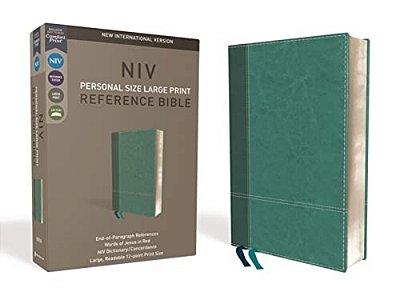 Niv, Personal Size Reference Bible, Large Print, Imitation Leather, Blue, Red Letter Edition, Comfort Print-..