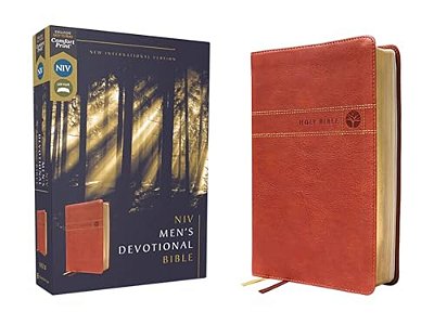 Niv, Men's Devotional Bible (By Men, For Men), Leathersoft, Brown, Comfort Print-..