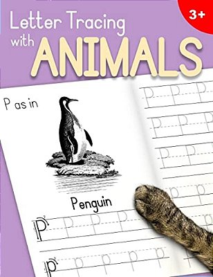 Letter Tracing With Animals: Learn The Alphabet - Handwriting Practice Workbook For Children In Preschool And Kindergarten - Lavender-Peach Cover-..