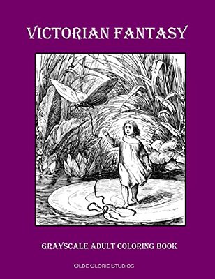 Victorian Fantasy Grayscale Adult Coloring Book-..